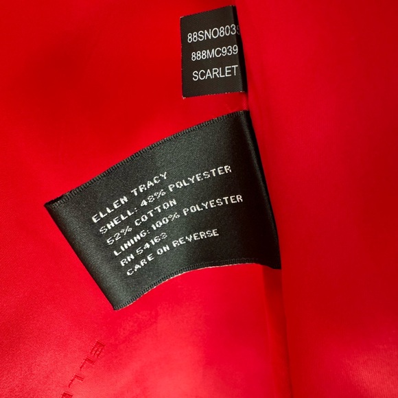 ELLEN TRACY | WOMEN’S COAT & JACKET | SHORT | LARGE BUTTONS | RED | EXTRA SMALL - Picture 13 of 17